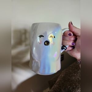 Halloween Irridescent Ghost Mug Hey Boo NWT